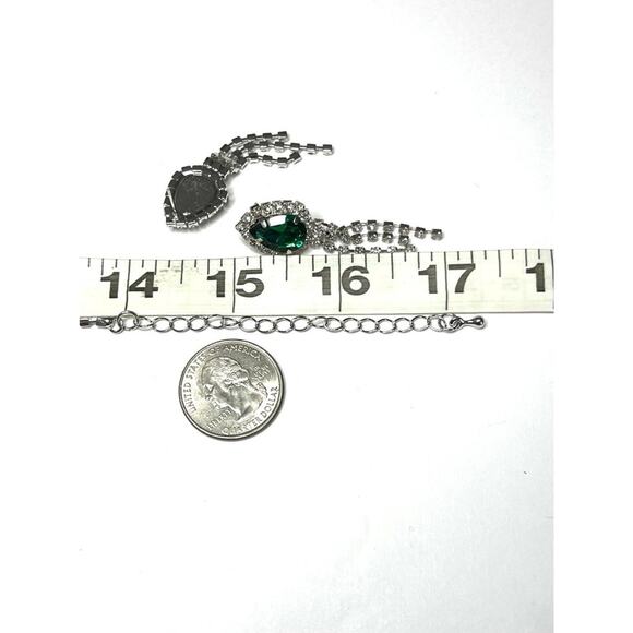 New Necklace Earrings Green Clear Rhinestone Fashion Jewelry Set  F024 - Picture 9 of 10